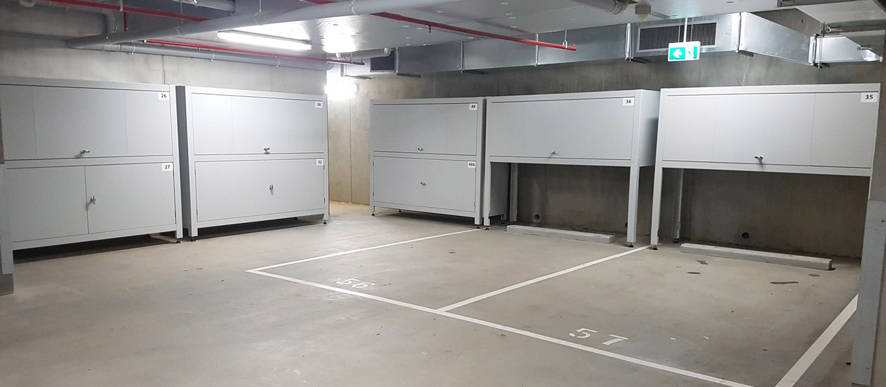 Double decker storage for apartment car parks